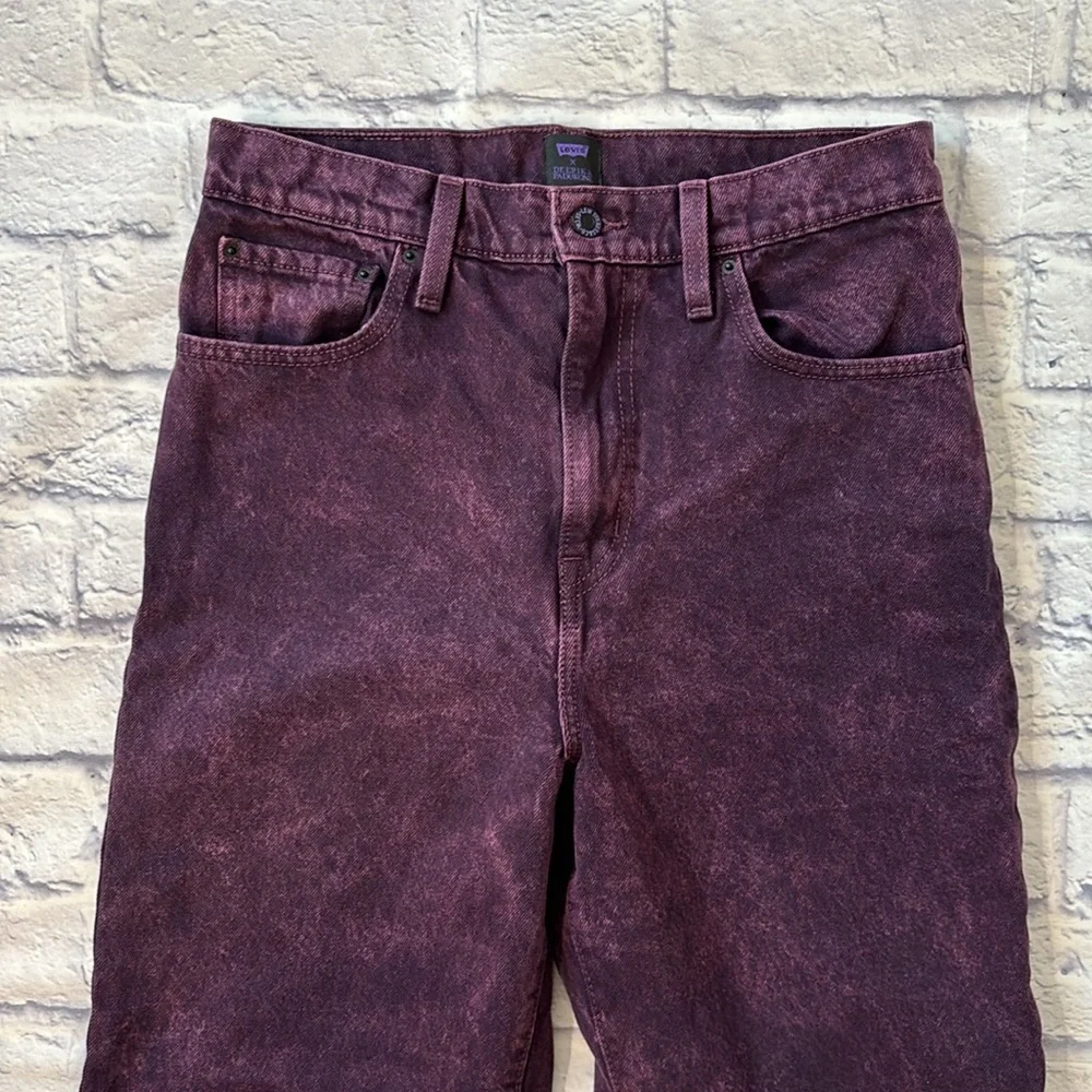 Levi’s X Deepika Padukone Straight Leg High Waisted Purple Denim Jeans Size 30 - Picture 4 of 16